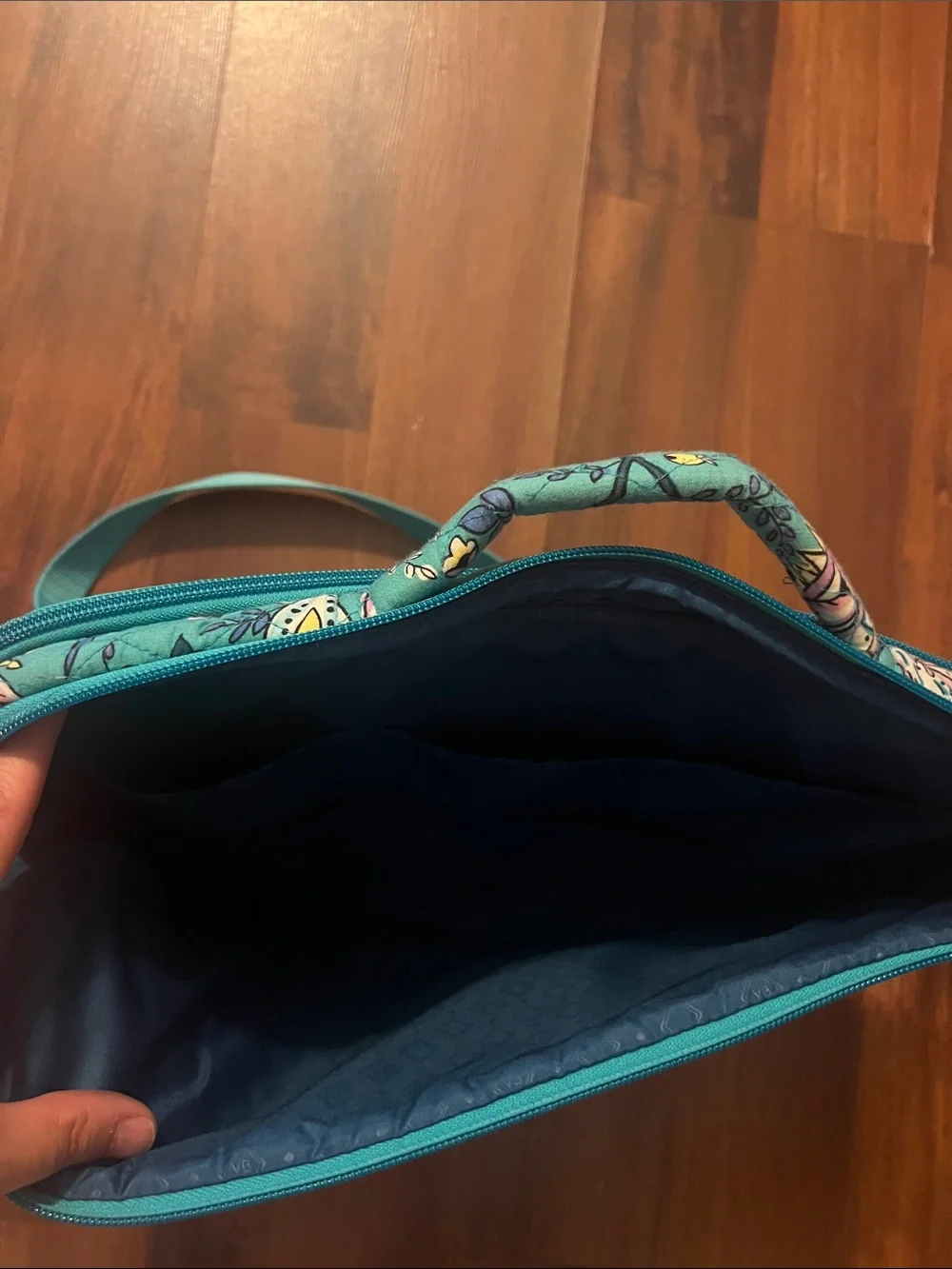 Vera Bradley Teal Quilted Floral Laptop Bag